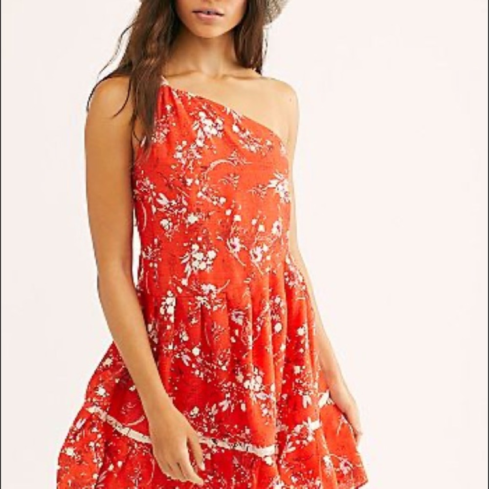 Free People All Mine Mini Dress Large L Orange New - Picture 2 of 5